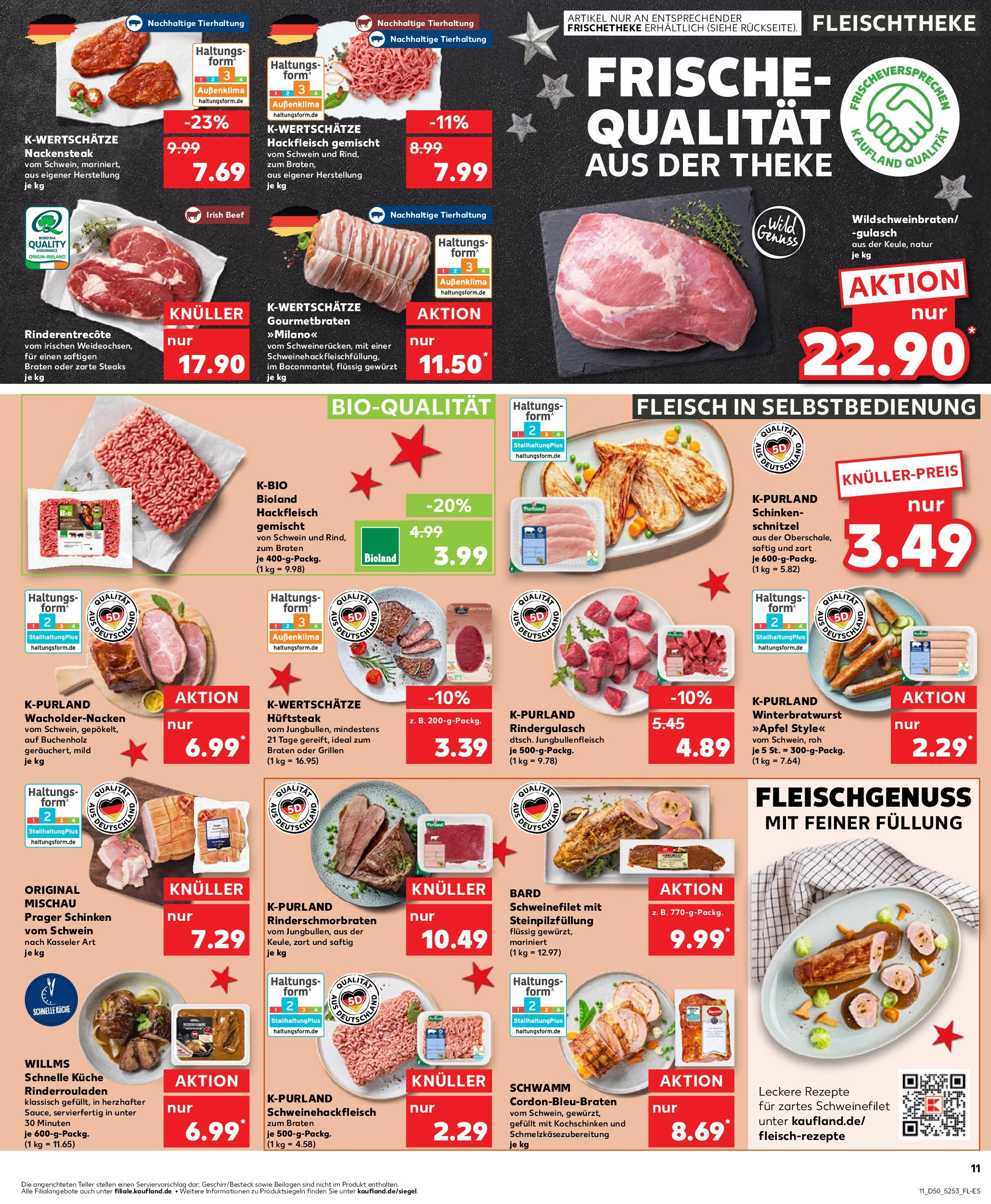 Kaufland - Hamburg, Berner Heerweg 173-175  (ab 12.12.2024) » Angebote Online zum Blättern | Seite: 11 | Produkte: Rinderrouladen, Theke, Schnitzel, Fleisch