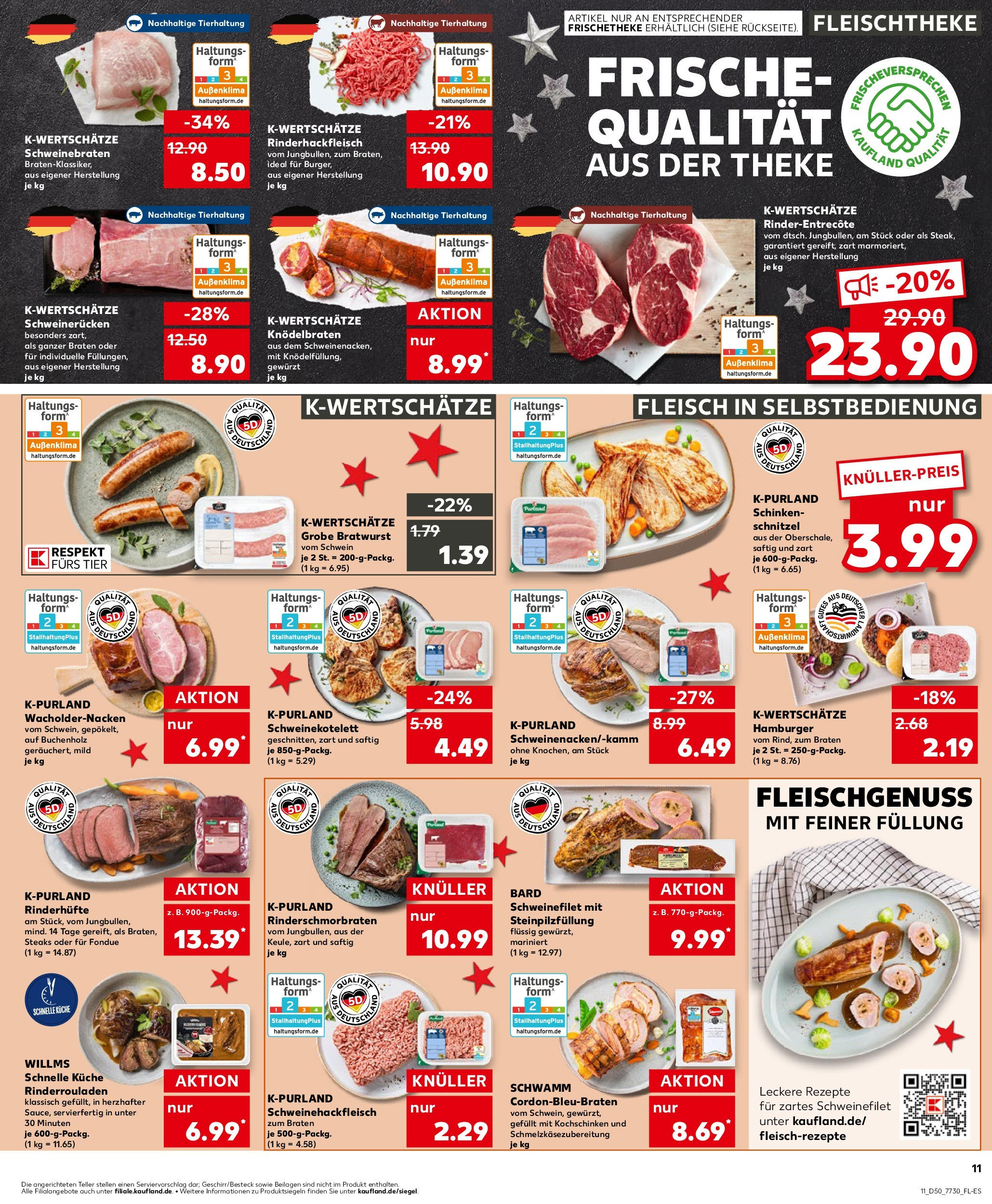 Kaufland - Kaufland: Wochenangebote (ab 11.12.2024) » Angebote Online zum Blättern | Seite: 11 | Produkte: Theke, Bratwurst, Schweinefilet, Schweinerucken