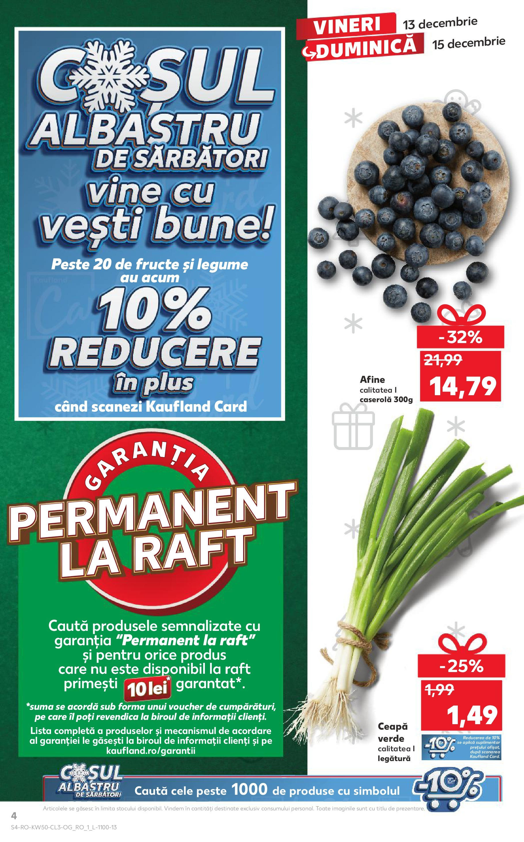 Catalog Kaufland - Codlea 13.12.2024 - Revista si Oferta | Pagină: 4 | Produse: Raft, Pește, Legume, Fructe