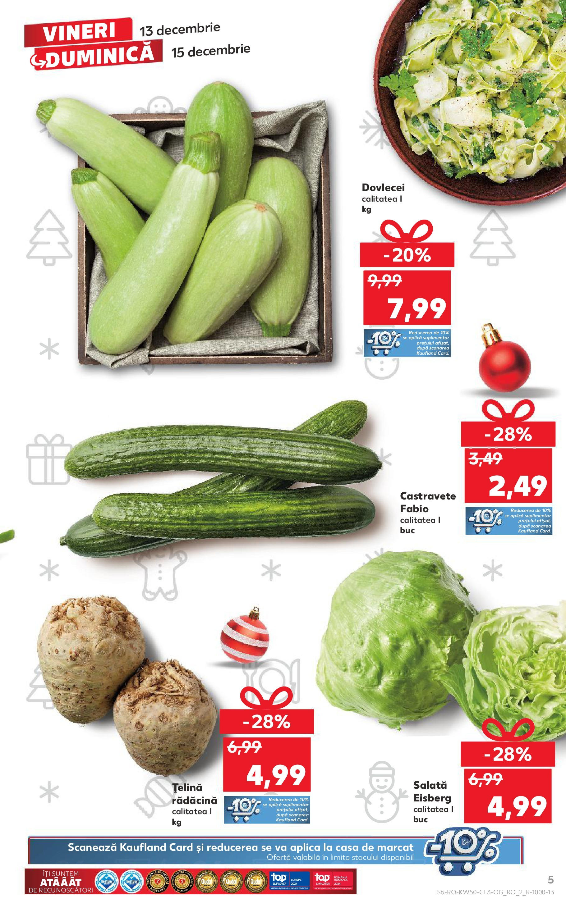 Catalog Kaufland CRĂCIUN de la 13.12.2024 | Pagină: 5 | Produse: Țelină, Salată