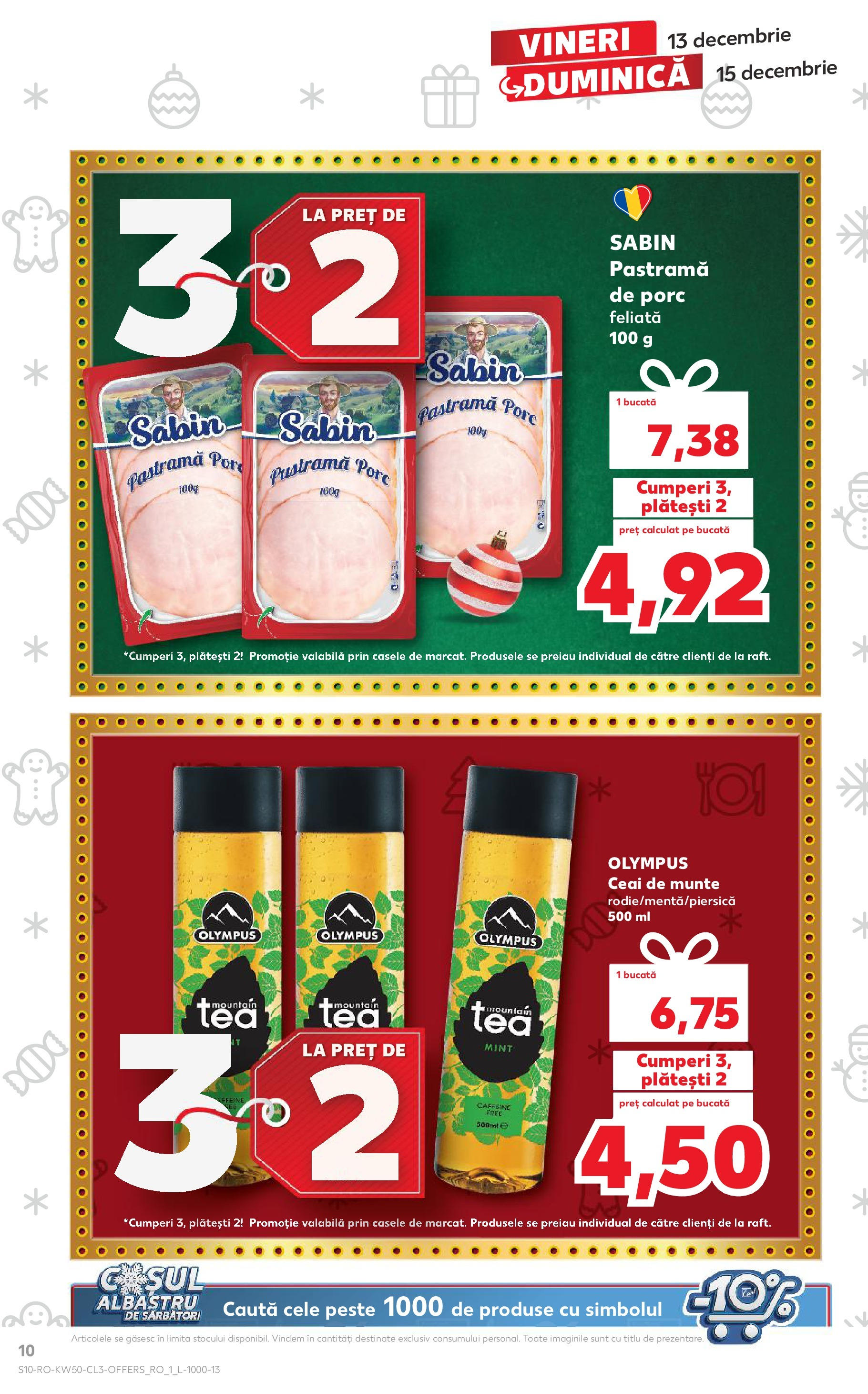 Catalog Kaufland CRĂCIUN de la 13.12.2024 | Pagină: 10 | Produse: Raft, Pește, Ceai