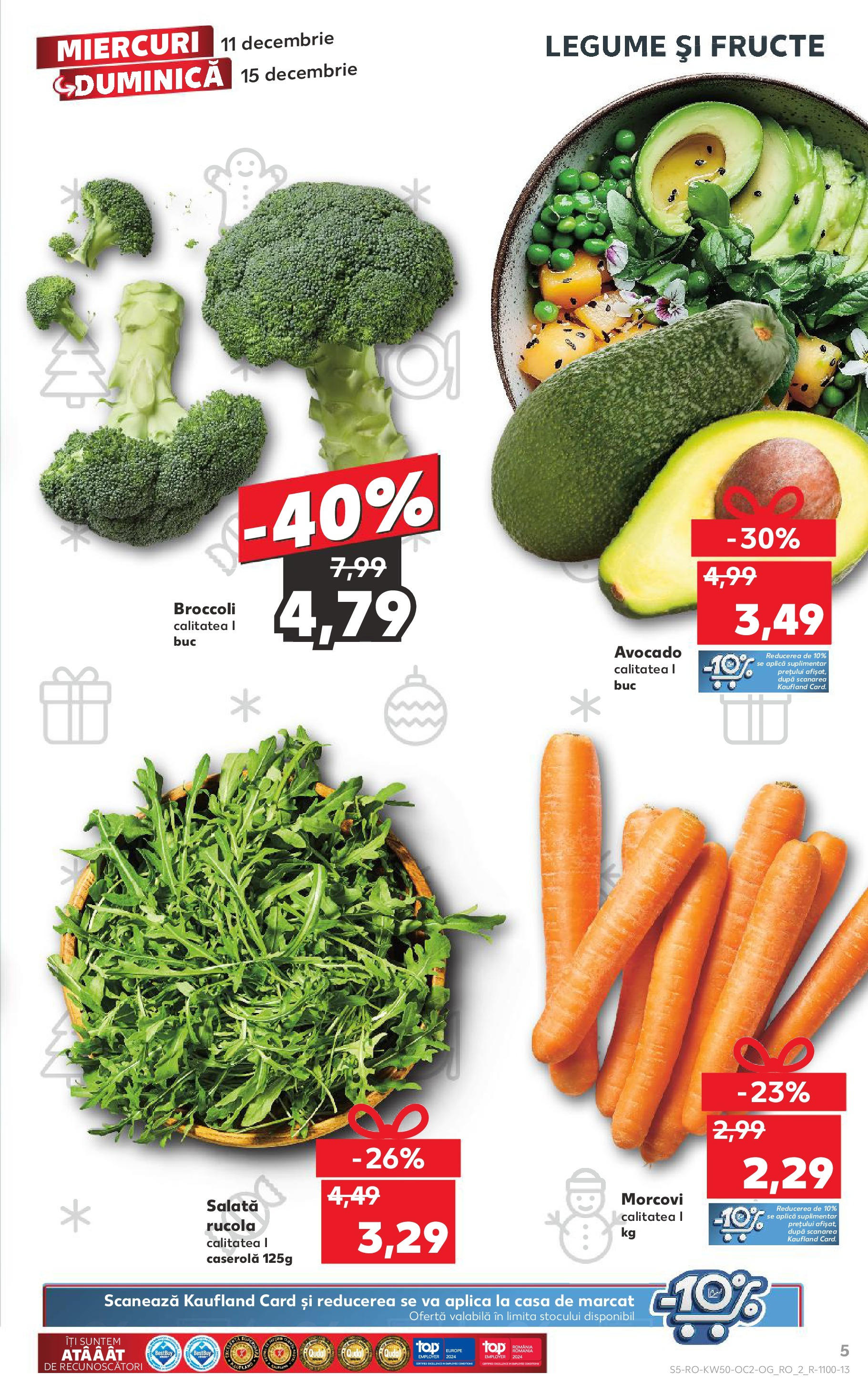 Catalog Kaufland - Codlea 11.12.2024 - Revista si Oferta | Pagină: 5 | Produse: Morcovi, Salată, Avocado, Legume