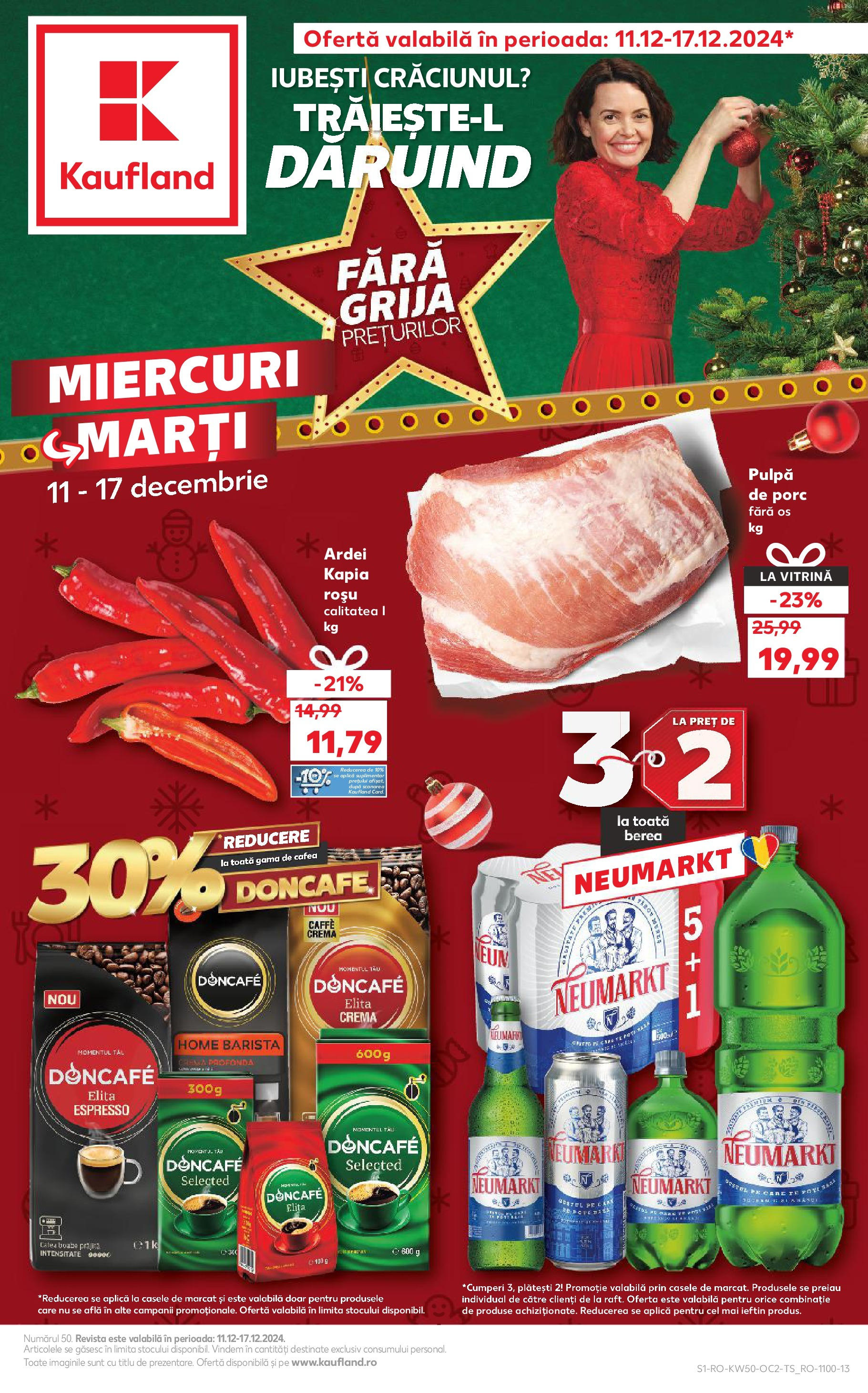 Catalog Kaufland - Galați 11.12.2024 - Revista si Oferta | Pagină: 1 | Produse: Vitrină, Ardei, Cremă, Cafea