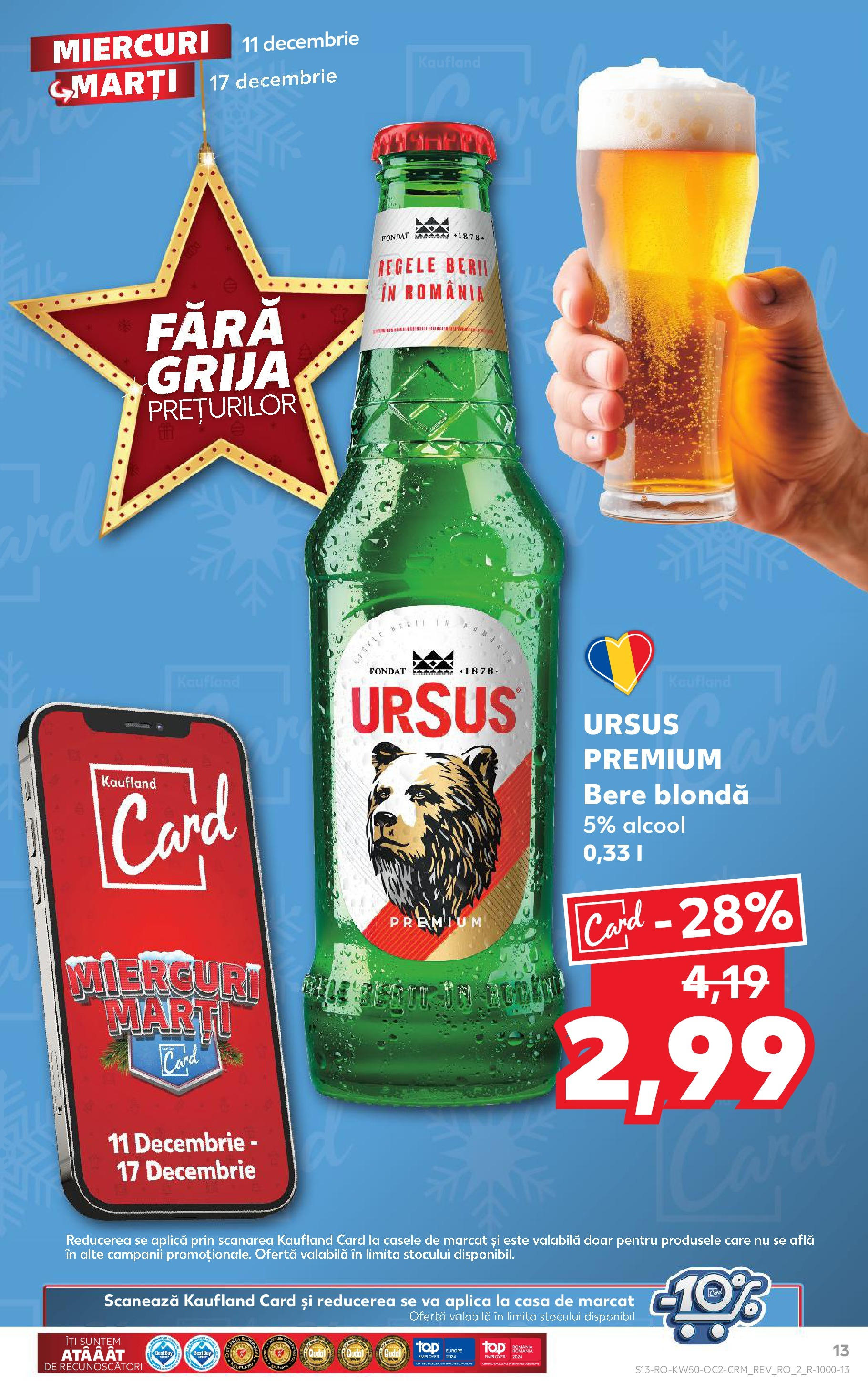 Catalog Kaufland - Bistriţa 11.12.2024 - Revista si Oferta | Pagină: 13 | Produse: Bere