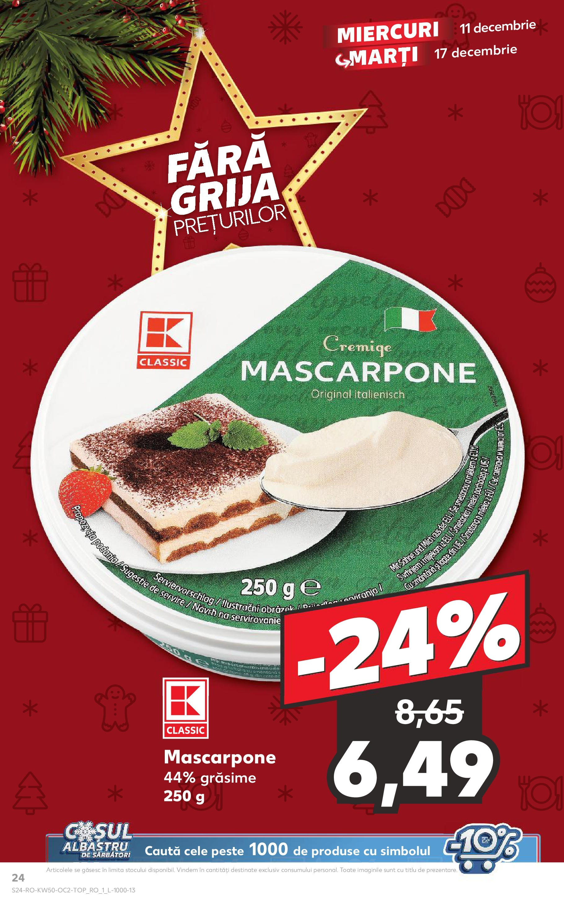 Catalog Kaufland - Bistriţa 11.12.2024 - Revista si Oferta | Pagină: 24 | Produse: Lapte, Pește, Mascarpone