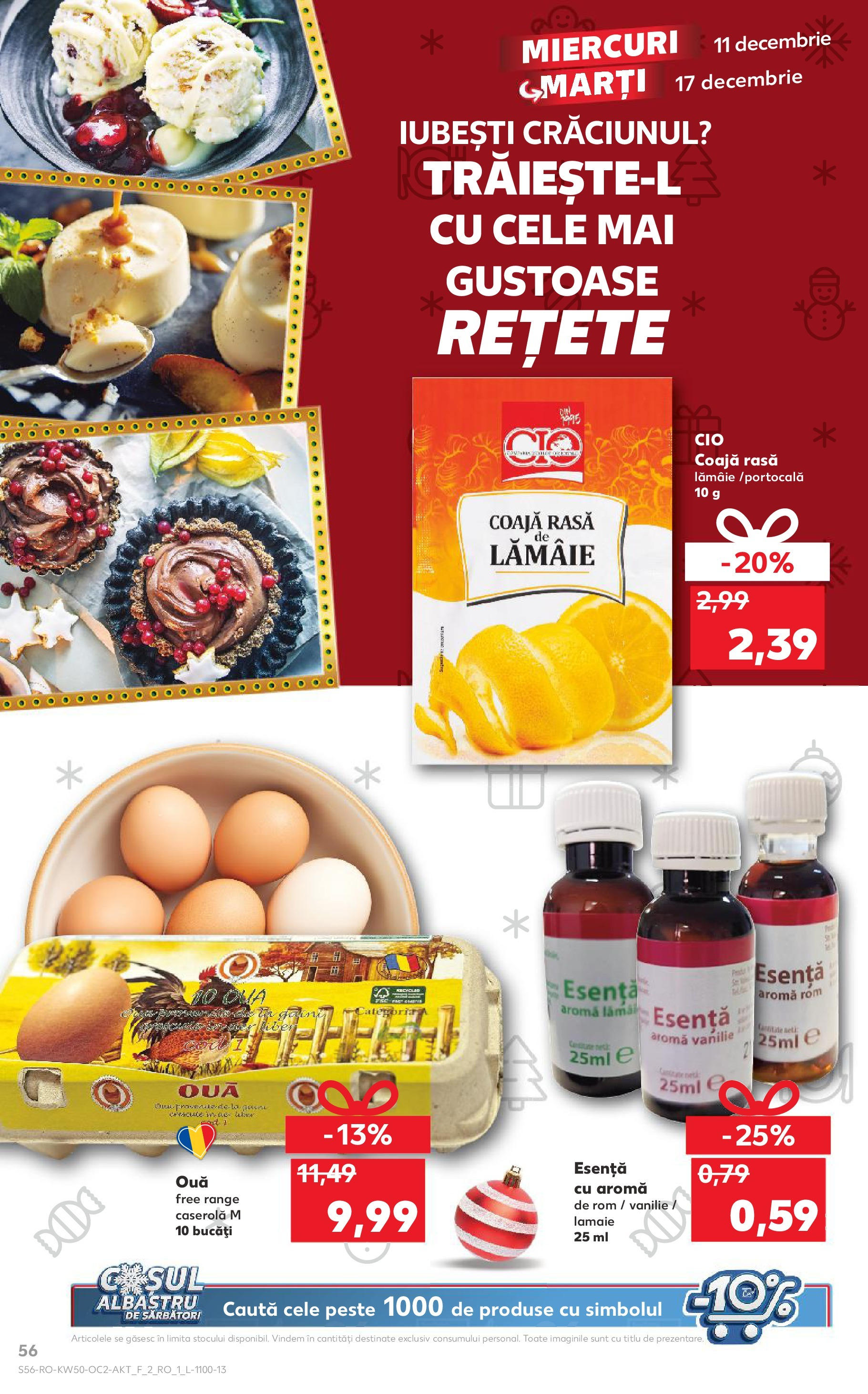 Catalog Kaufland - Bistriţa 11.12.2024 - Revista si Oferta | Pagină: 56 | Produse: Ouă, Rom, Pește, Lămâie