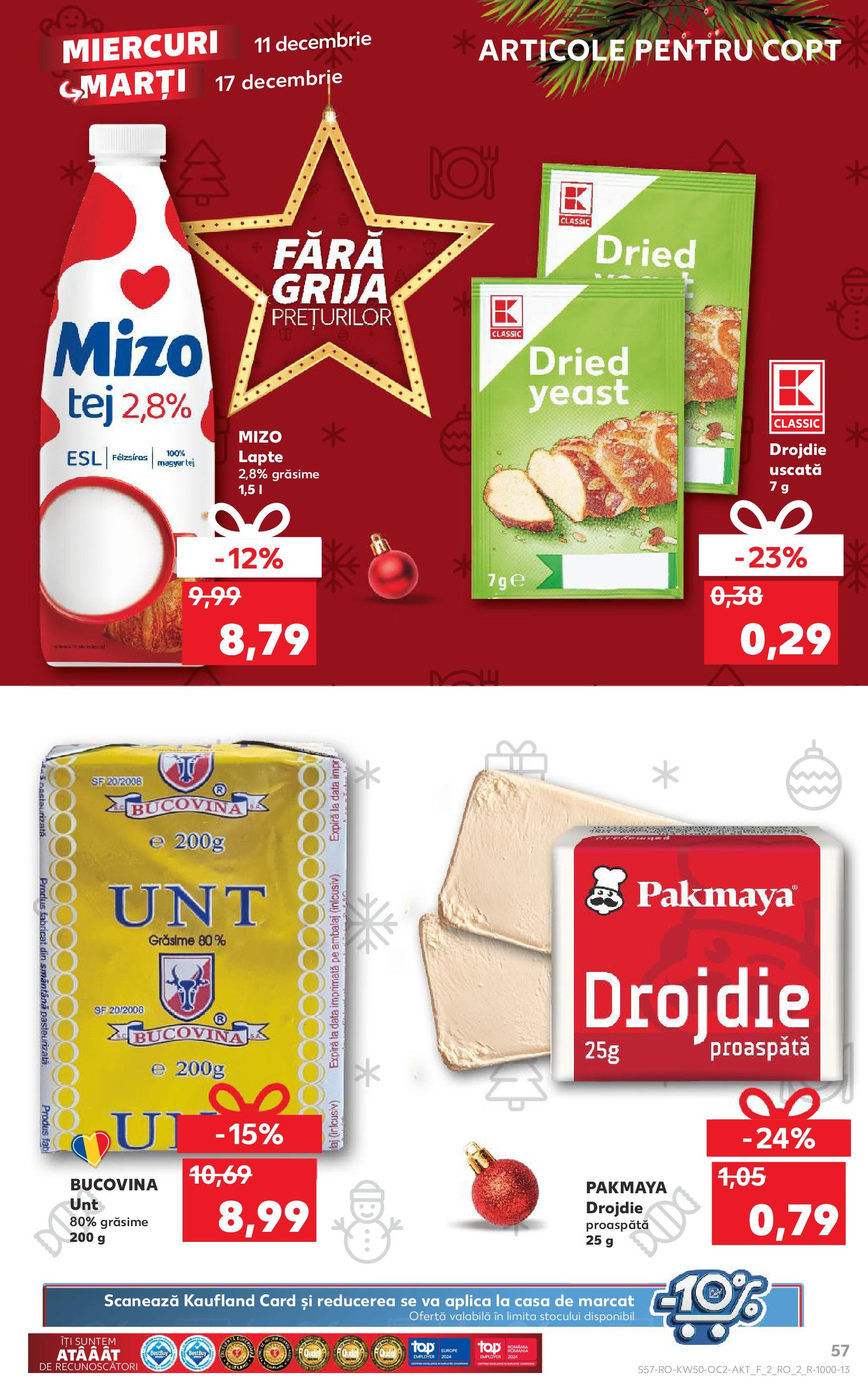 Catalog Kaufland - Bistriţa 11.12.2024 - Revista si Oferta | Pagină: 57 | Produse: Lapte, Smântână