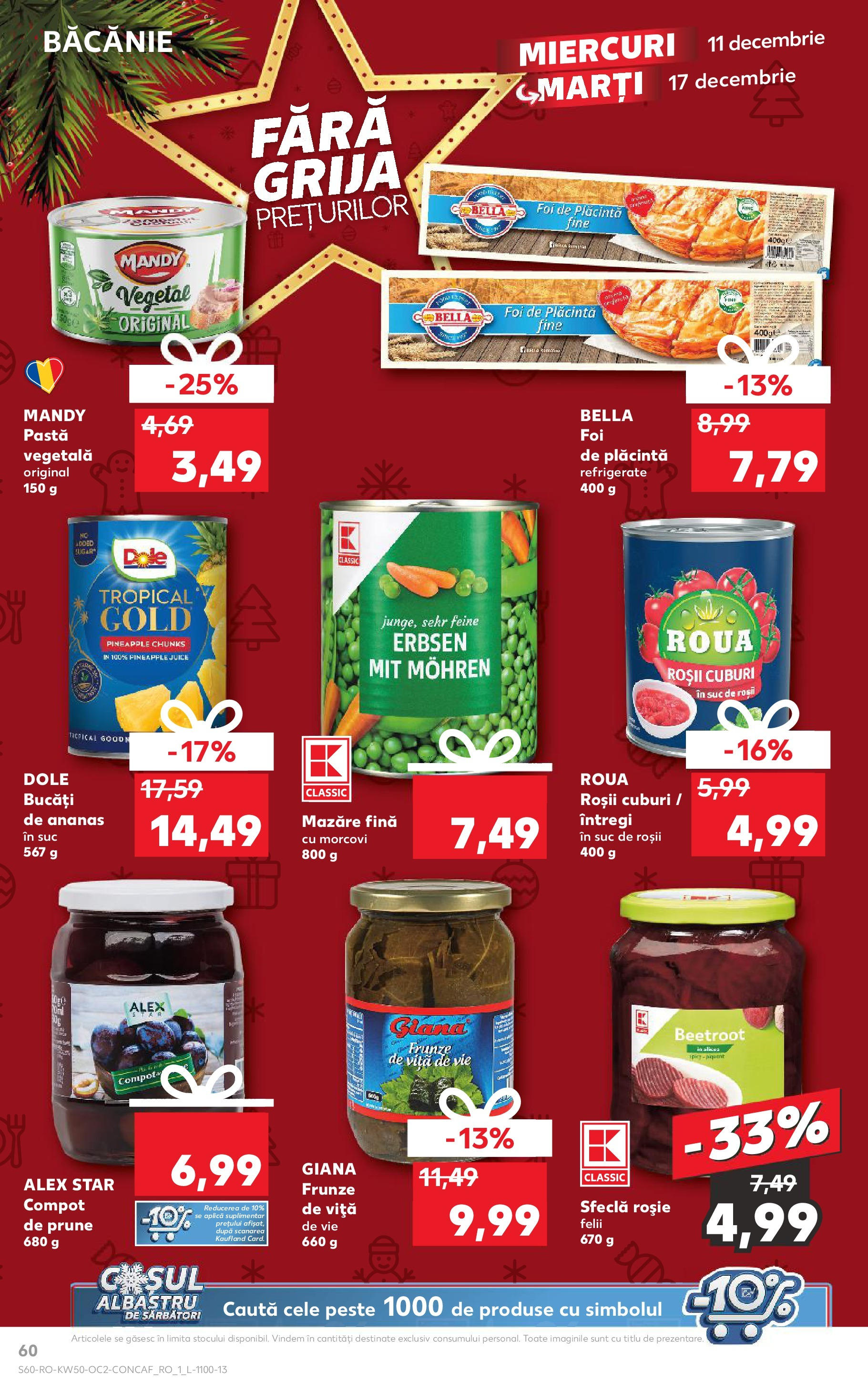 Catalog Kaufland - Târgu Mureş 11.12.2024 - Revista si Oferta | Pagină: 60 | Produse: Plăcintă, Roșii, Morcovi, Sfeclă