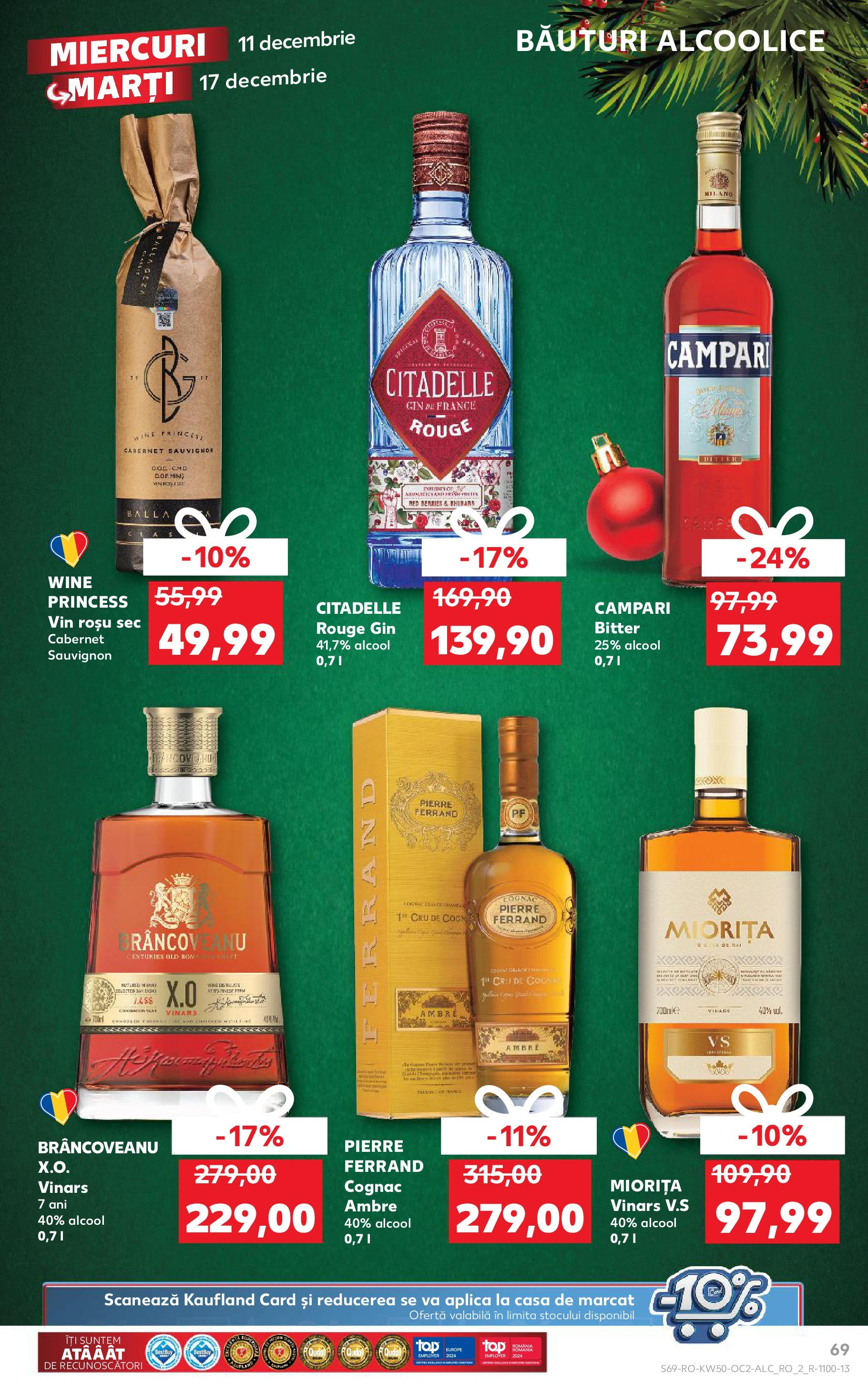 Catalog Kaufland - Bistriţa 11.12.2024 - Revista si Oferta | Pagină: 69 | Produse: Vin, Gin