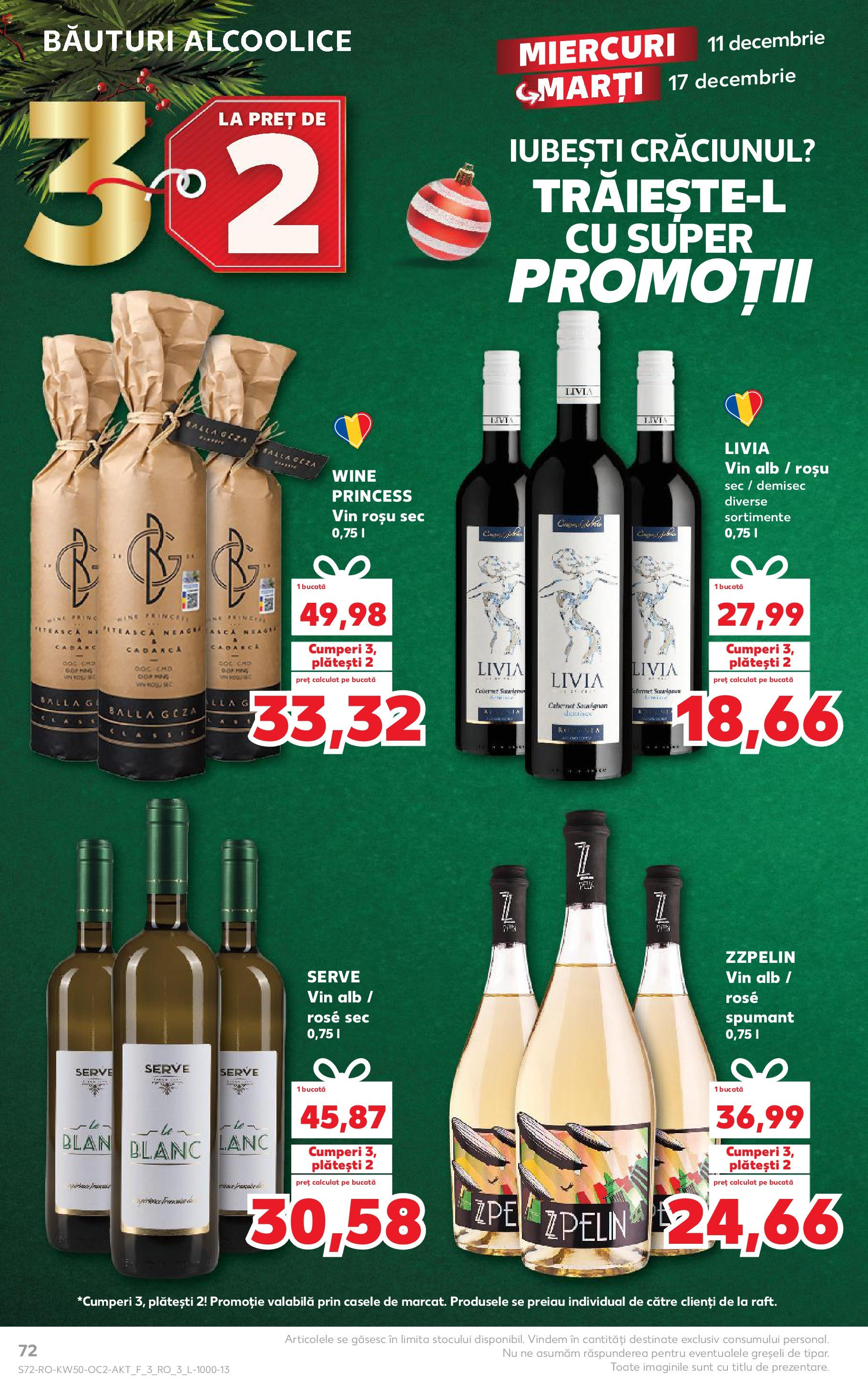 Catalog Kaufland - Bistriţa 11.12.2024 - Revista si Oferta | Pagină: 72 | Produse: Vin