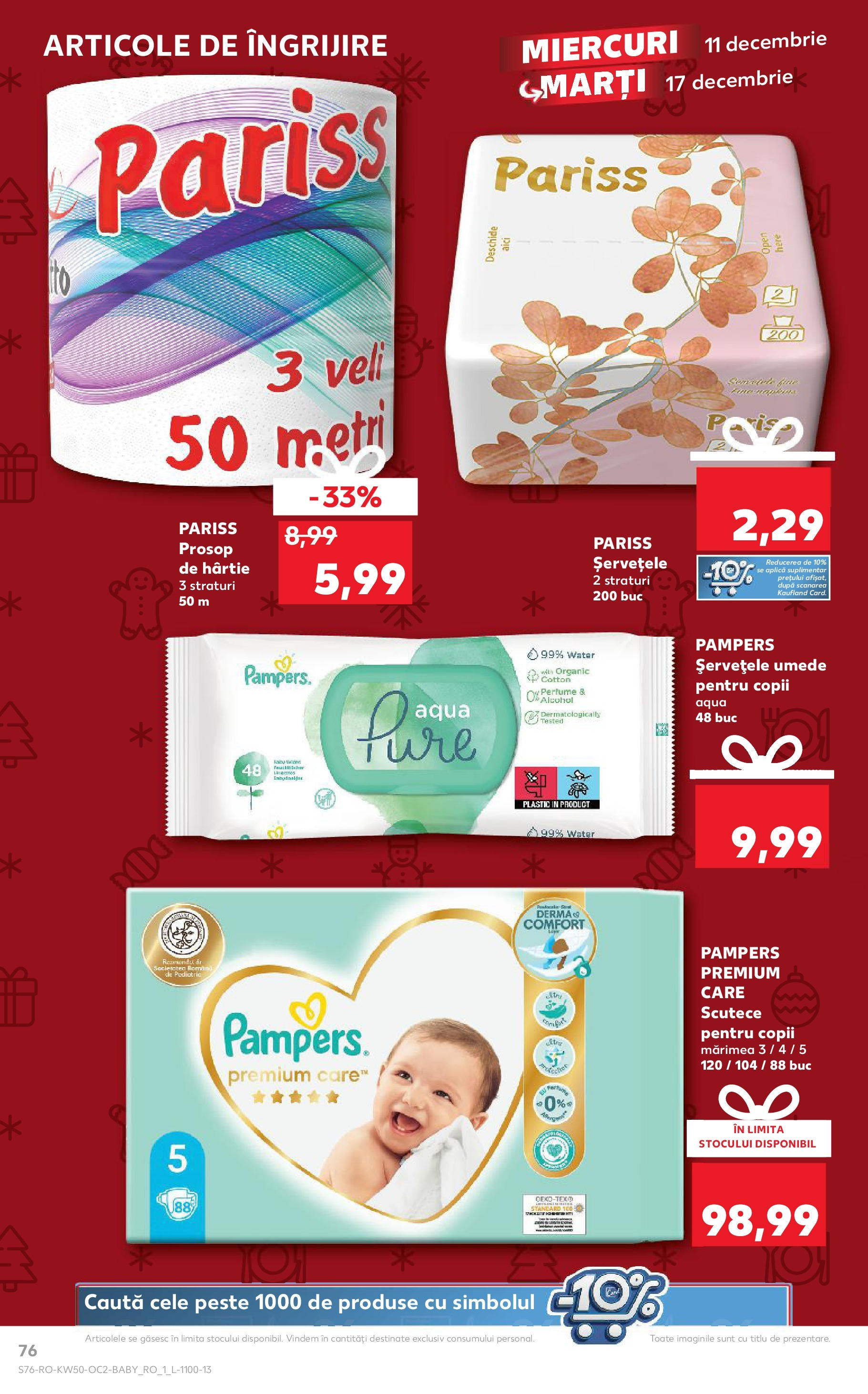 Catalog Kaufland - Bistriţa 11.12.2024 - Revista si Oferta | Pagină: 76 | Produse: Pește, Șervețele umede, Scutece