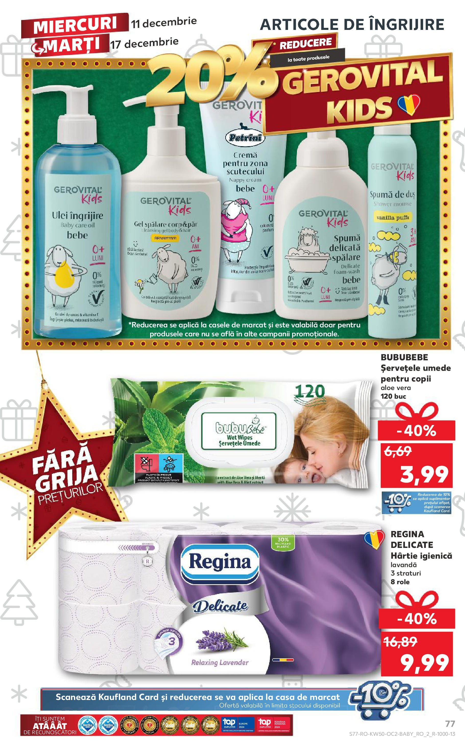 Catalog Kaufland - Bistriţa 11.12.2024 - Revista si Oferta | Pagină: 77 | Produse: Aloe vera, Role, Duș, Cremă