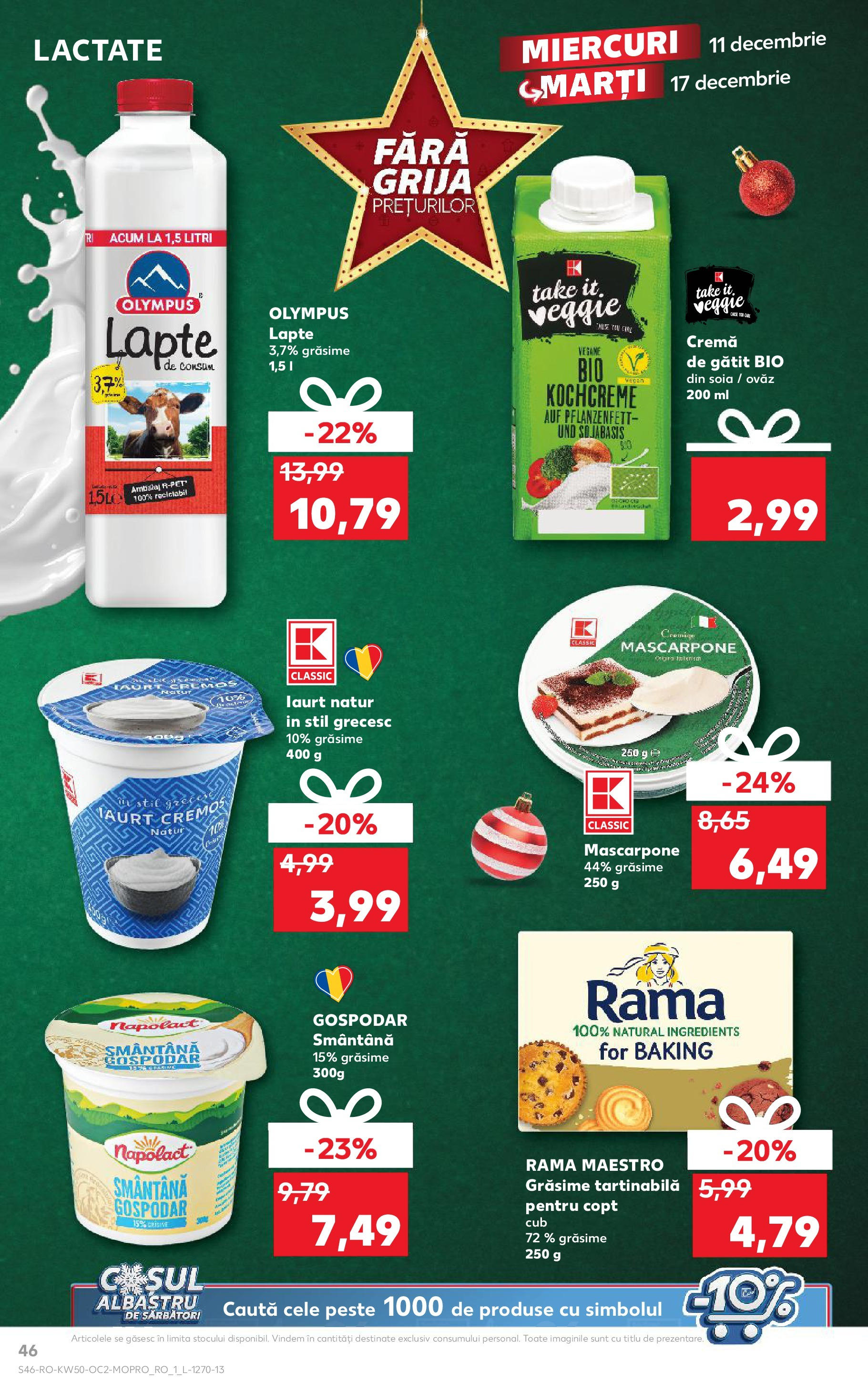 Catalog Kaufland - Sibiu 11.12.2024 - Revista si Oferta | Pagină: 46 | Produse: Cremă, Pește, Mascarpone, Smântână