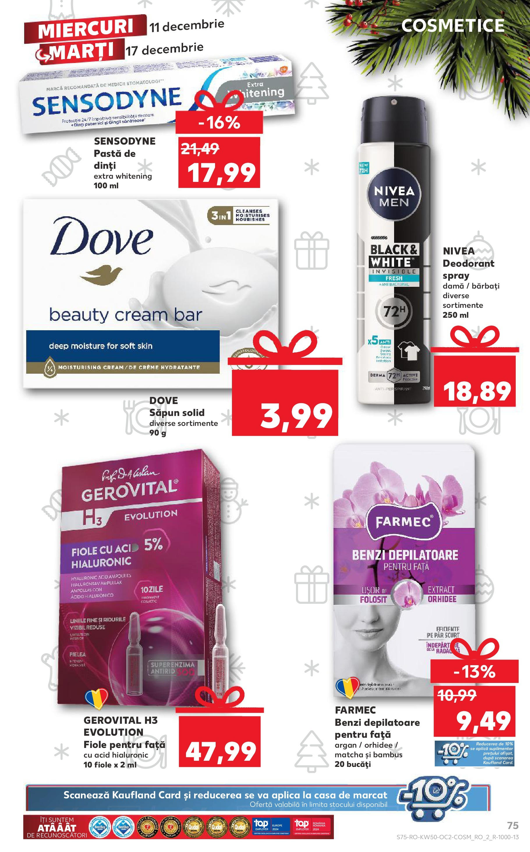 Catalog Kaufland - Sibiu 11.12.2024 - Revista si Oferta | Pagină: 75 | Produse: Săpun solid, Deodorant, Antiperspirant, Benzi depilatoare