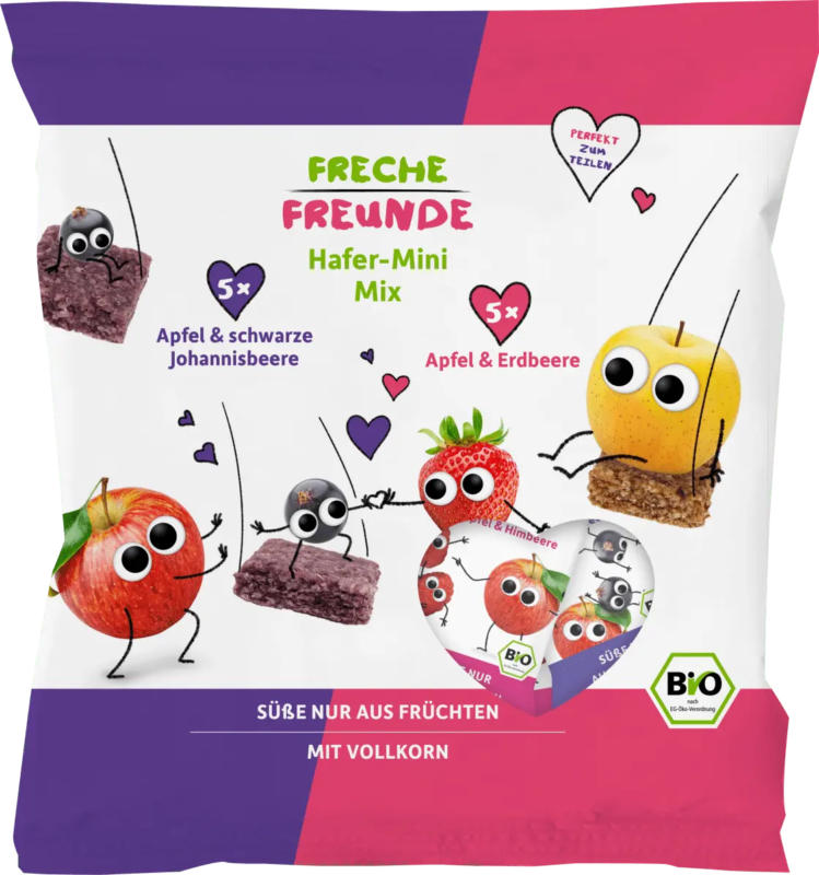 Freche Freunde Kindersnack Hafer-Mini Mix mit Apfel & Beere, ab 3 Jahren