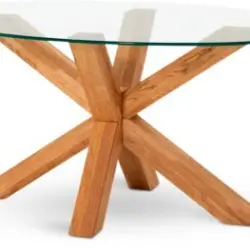 JYSK Măsuță cafea AGERBY 60x100 sticlă/stejar natur