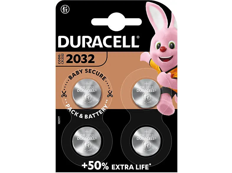 Duracell 2032 Knopfbatterie Lithium, 4er Pack