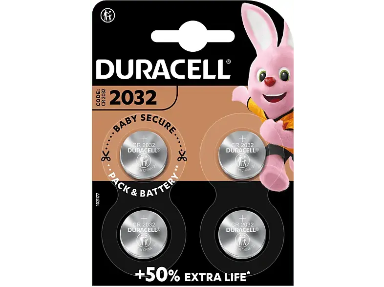 Duracell 2032 Knopfbatterie Lithium, 4er Pack