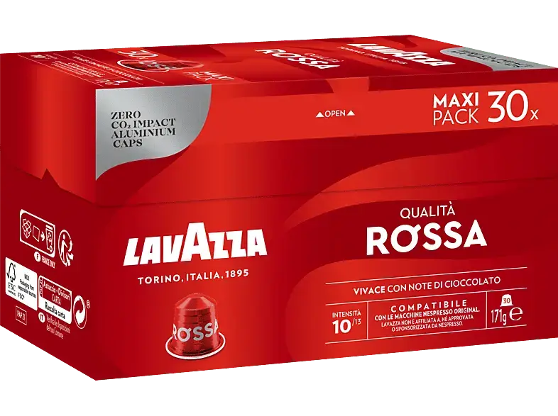 Lavazza Espresso Qualita Rossa Kaffeekapsel, 30 Stück, Kompatibles System: Nespresso