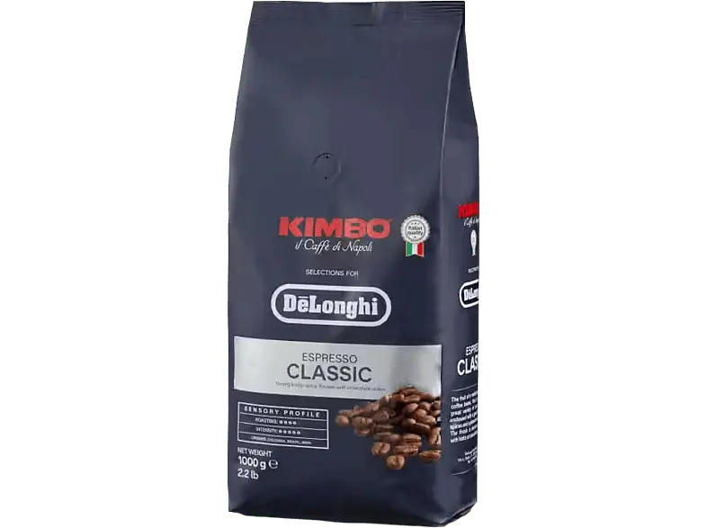 De'Longhi DLSC 611 Kaffeebohnen KIMBO Espresso Classic (1 kg, Kompatibles System: Kaffeevollautomaten)