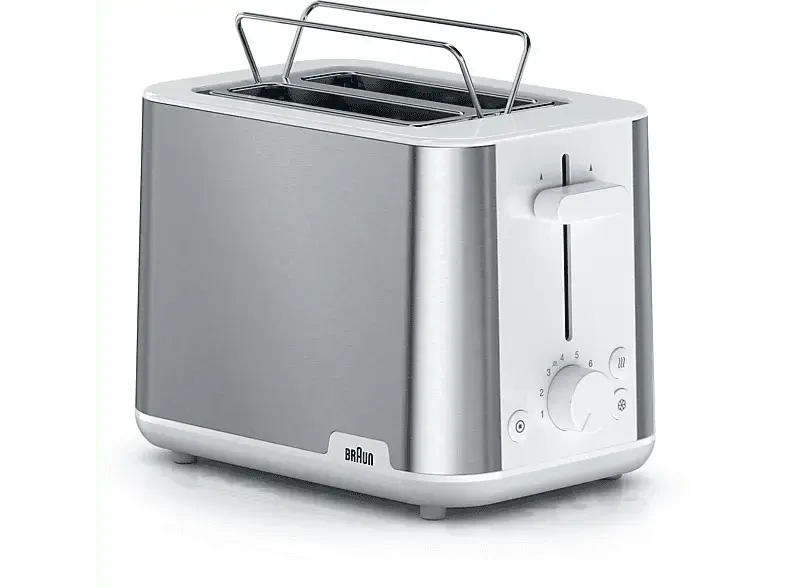 Braun 0X23010033 Pure Shine Toaster (Weiß, 900 Watt, Schlitze: 2)