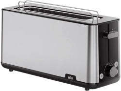 Braun HT 1610 Pure Shine Langschlitz Toaster (Schwarz, 1030 Watt, Schlitze: 1)