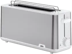 Braun HT 1610 WH Pure Shine Langschlitz Toaster (Weiß, 1030 Watt, Schlitze: 1)