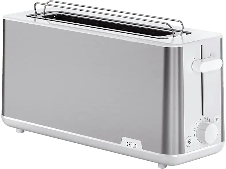 Braun HT 1610 WH Pure Shine Langschlitz Toaster (Weiß, 1030 Watt, Schlitze: 1)
