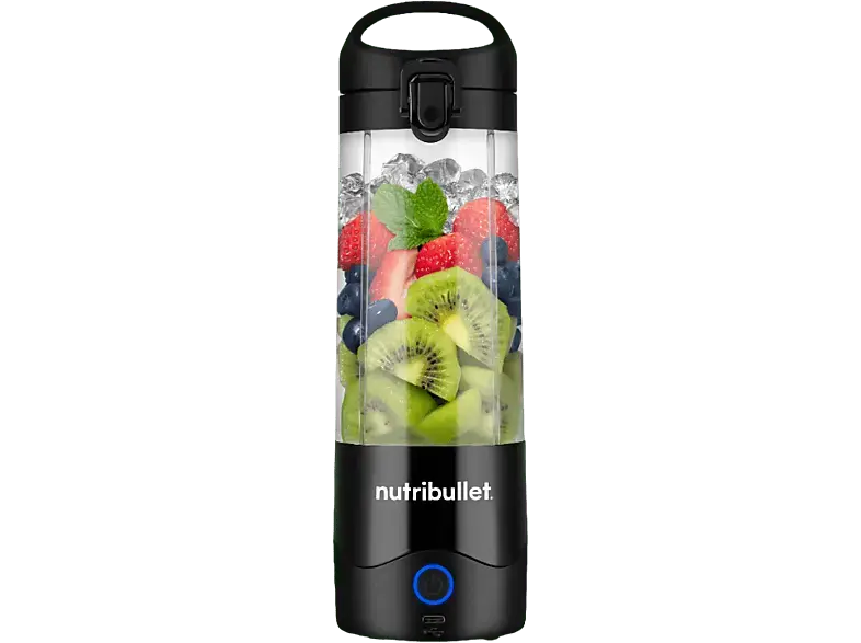 Nutri Bullet NBO003B Portable Black Smoothie Maker (Schwarz, 475 ml Becher, BPA-Frei)
