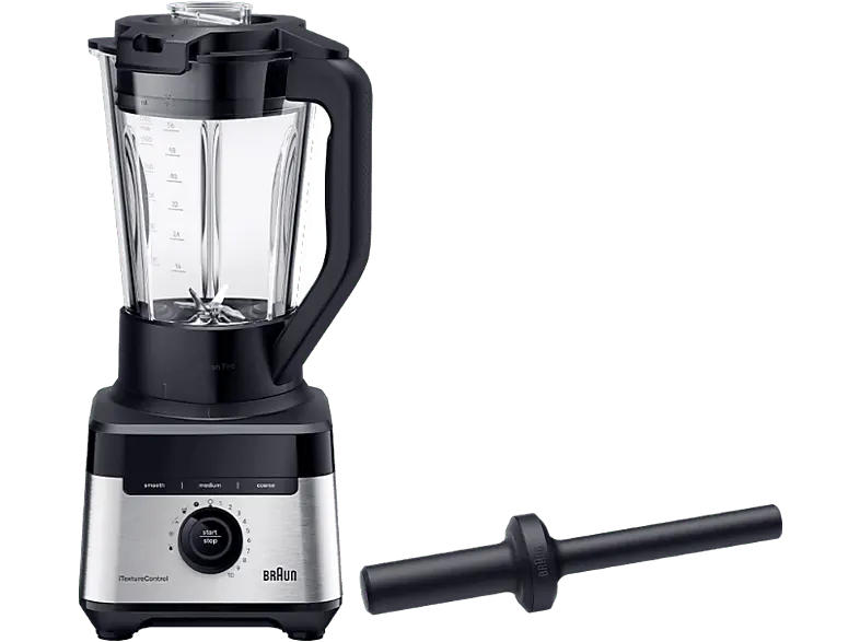 Braun JB 7550 BK Power Blend Standmixer (Silber, 1400 Watt, Arbeitsfassungsvermögen 1.7 l, Max. Fassungsvermögen 2 l )