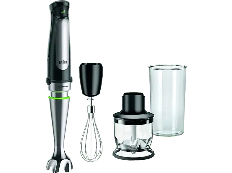 Braun MQ 7025X Stabmixer-Set (Chrom/Schwarz, 1000 Watt)