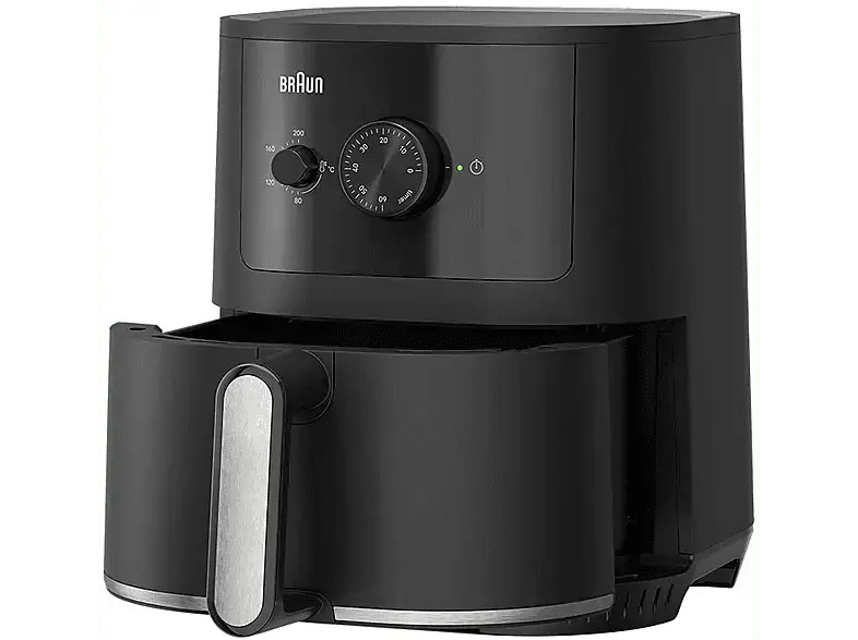 Braun HF 3000 Multifry Heißluftfritteuse, für bis zu 1kg Pommes (4,3 l, 1500 Watt, Matt Schwarz)