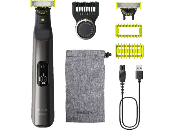 Philips QP6552/15 OneBlade Pro 360 Face + Body Barttrimmer, Schwarz, Akkubetrieb