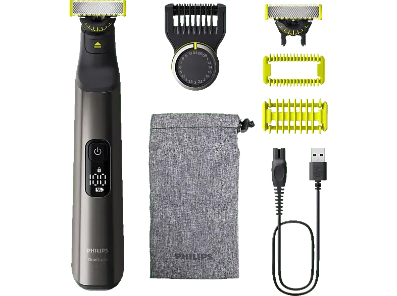 Philips QP6552/15 OneBlade Pro 360 Face + Body Barttrimmer, Schwarz, Akkubetrieb