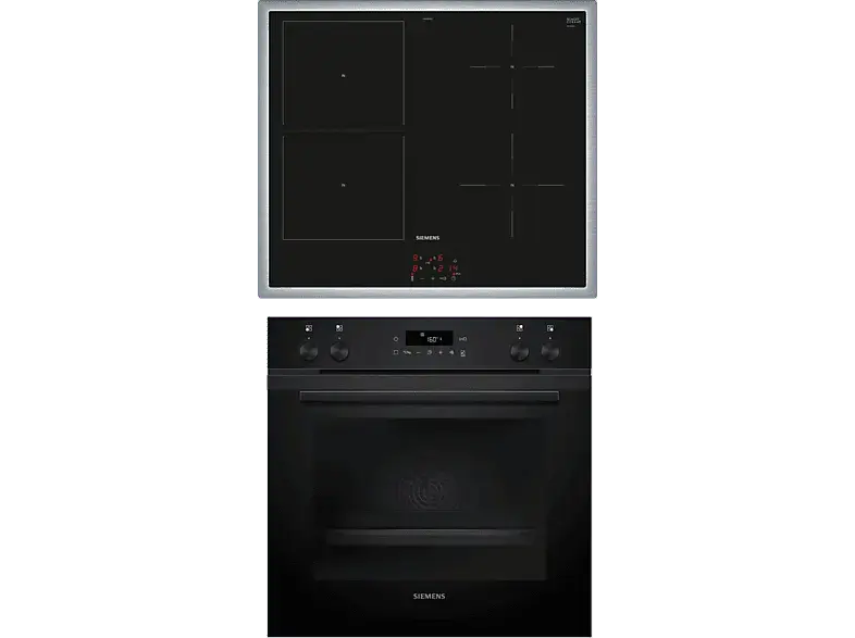 Siemens Herdset iQ300, HE271ABB4 + EM645CSB6E bestehend aus Herd inkl.Clip-Vollauszug, Kochfeld (Induktion, A+, 71 l); HE271ABB4 + EM645CSB6E bestehend aus Herd inkl.Clip-Vollauszug, Kochfeld