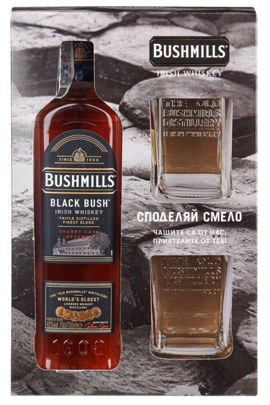 Bushmills Black Bush Ирландско уиски + 2 чаши