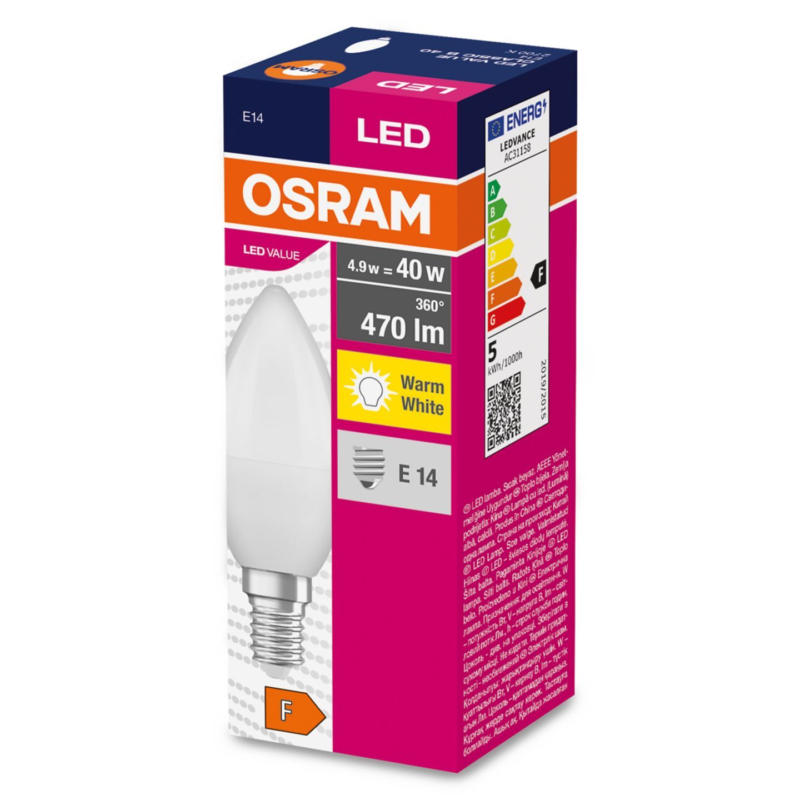 Osram LED VALUE лампа 4,9 W, E14