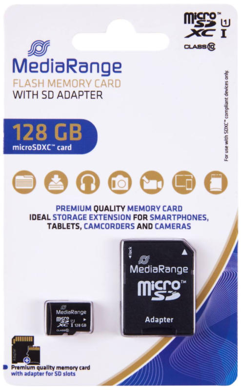 Media Range Памет MicroSD карта, 128 GB