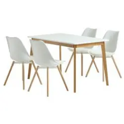 JYSK Masă JEGIND 130 alb + 4 scaune KASTRUP alb/stejar
