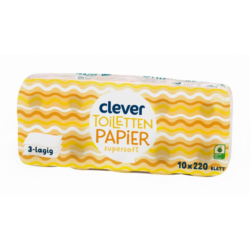 Clever Toilettenpapier Gelb 3-lagig