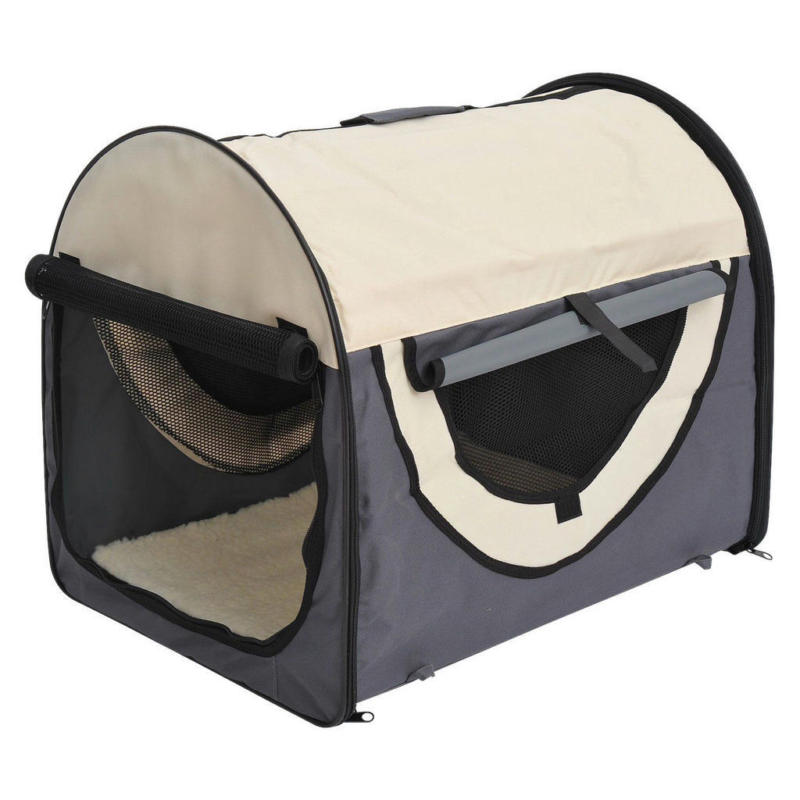 PawHut Hundetransportbox dunkelgrau Stoff B/H/L: ca. 51x59x70 cm