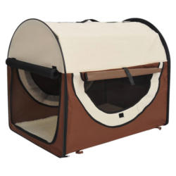 PawHut Hundetransportbox mokka braun Stoff B/H/L: ca. 71x76x97 cm