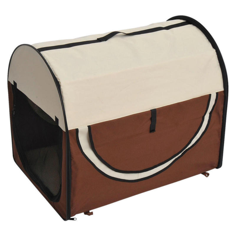 PawHut Hundetransportbox mokka braun Stoff B/H/L: ca. 56x66x81 cm