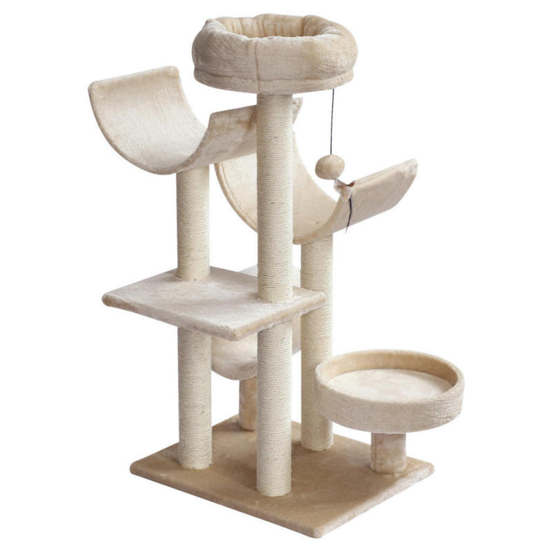 PawHut Katzen Kletterbaum beige Spanplatte