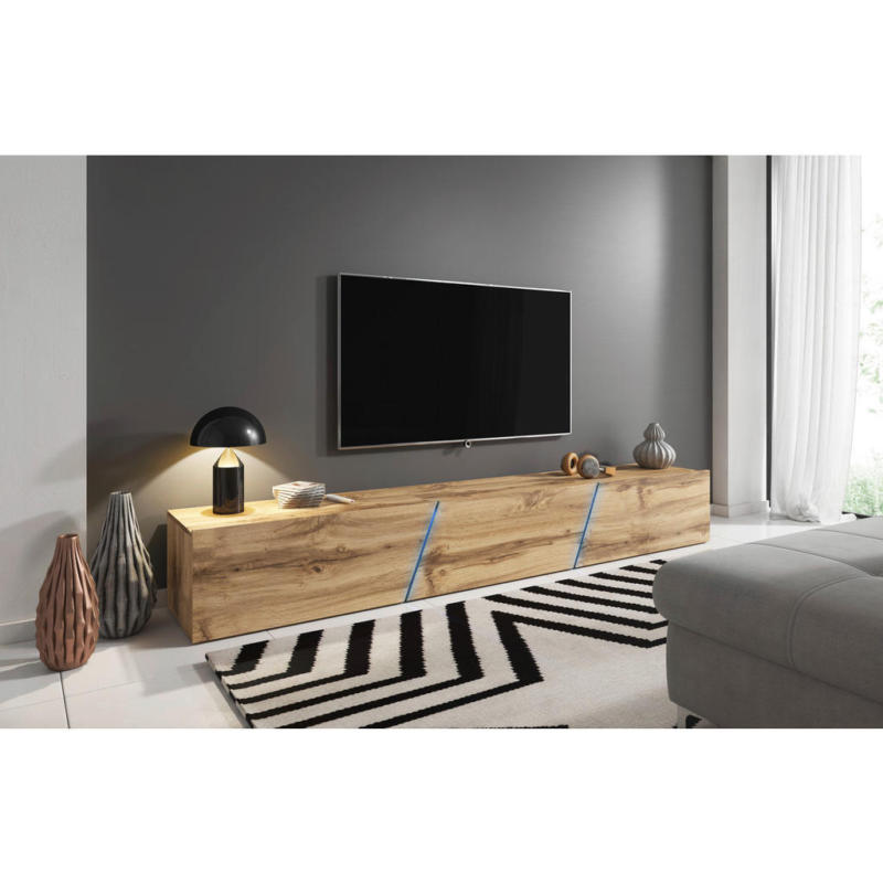 TV-Board Slant Eiche Wotan Nachbildung B/H/T: ca. 240x50x40 cm