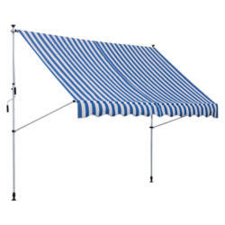 Klemm-Markise blau B/H/L: ca. 300x280x150 cm