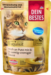 Dein Bestes Nassfutter Katze reich an Pute mit Ei in Sauce, Exquisit