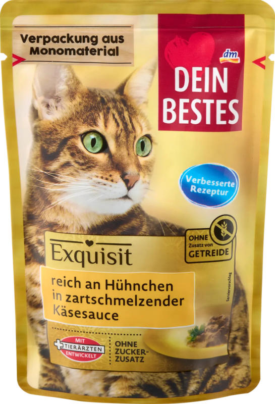 Dein Bestes Nassfutter Katze reich an Hühnchen, Exquisit