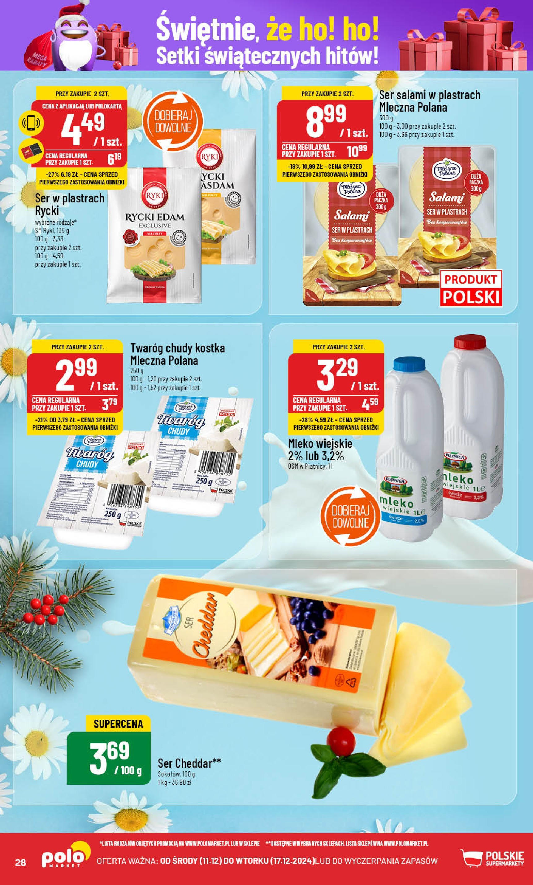 POLOmarket gazetka od 11.12.2024 | Boże Narodzenie 🎄🎁 | Strona: 28 | Produkty: Mleko, Salami, Cheddar, Ser cheddar