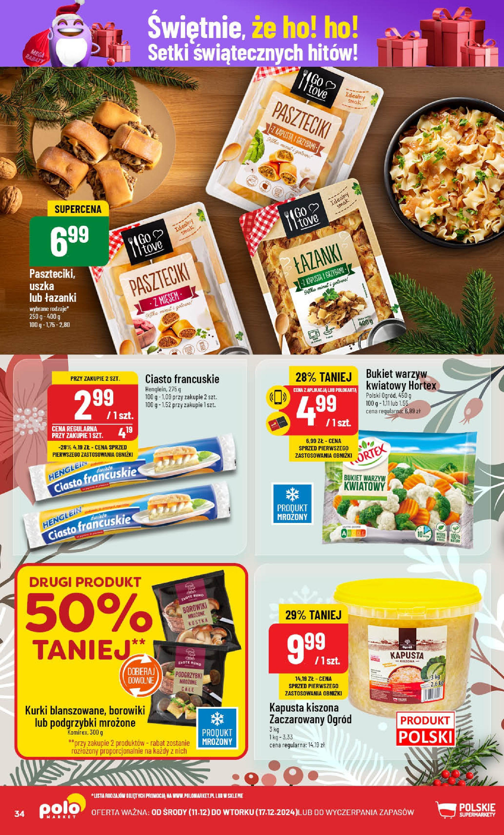 POLOmarket gazetka od 11.12.2024 | Boże Narodzenie 🎄🎁 | Strona: 34 | Produkty: Kapusta, Kapusta kiszona, Ciasto francuskie, Ciasto